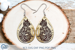Cat Earrings Laser Cut. Cat Silhouette Laser Cut. Product Image 1