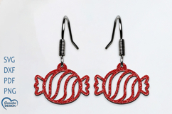 Christmas Earrings Laser Cut. Christmas Candy Earrings Lase Product Image 1