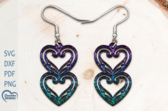 Valentine Earrings Laser Cut. Heart Laser. Heart Earrings. Product Image 1