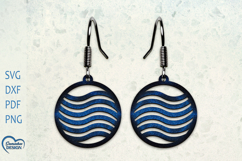 Modern Wave Earrings Laser Cut. Boho Earrings Laser Cut. Product Image 1