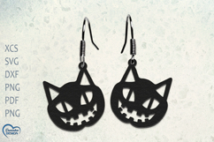 Halloween Cat Earrings Laser Cut. Cat Earrings Laser Cut. Product Image 1