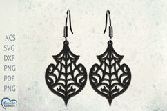 Halloween Earrings Laser Cut. Halloween Spider Web Laser Cut Product Image 1
