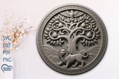3D effect Life tree Engraving PNG file. Home Decor. Product Image 1