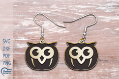 Halloween Owl Earrings Laser Cut.Owl Earrings Laser Cut. Product Image 1