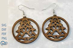 Christmas Earrings Laser Cut. Christmas Tree Laser Cut. Product Image 1
