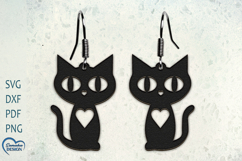 Halloween Cat Earrings Laser Cut. Cute Cat Earrings. Product Image 1