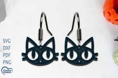Halloween Cat Earrings Laser Cut. Cute Cat Earrings. Product Image 1