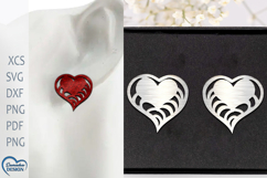 Heart Earrings Laser Cut. Boho Earrings Laser Cut. Product Image 1