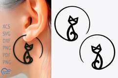 Halloween Cat Earrings Laser Cut. Cat Earrings Laser Cut. Product Image 1