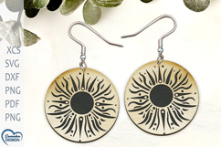 Celestial Sun Earrings Laser Cut. Engraved Boho Earrings. Product Image 1