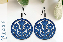 Flower Earrings Laser Cut. Boho Earrings. Product Image 1