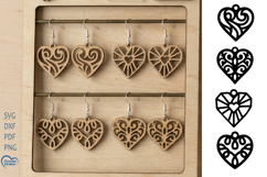 Heart Earrings Laser Cut. Boho Earrings Laser Cut. Product Image 1