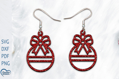 Christmas Earrings Laser Cut. Christmas Ball Laser Cut. Product Image 1