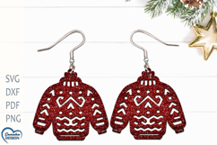 Ugly Christmas Sweater Earrings Laser Cut. Product Image 1