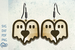 Earrings Laser Cut. Cute Ghost Laser Cut. Halloween SVG. Product Image 1