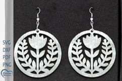 Flower Earrings Laser Cut. Boho Earrings. Product Image 1