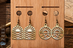 Ocean Earrings Laser Cut Bundle. Product Image 5
