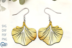 Ginko Leaf Earrings Laser Cut. Boho Earrings Laser Cut. Product Image 1