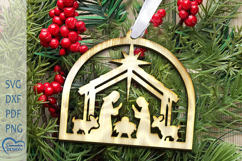 Nativity Scene SVG. Cristmas Ornament Laser Cut. Product Image 1