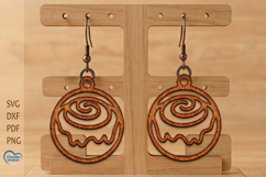 Sinnabon Earrings Laser Cut. Food Earrings Laser Cut. Product Image 1
