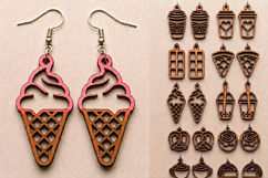 Food Earrings Laser Cut Bundle. Product Image 1