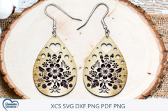 Flower Earrings Laser Cut. Boho Earrings Laser Cut. Product Image 1