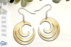 Modern Wave Earrings Laser Cut. Boho Earrings Laser Cut. Product Image 1
