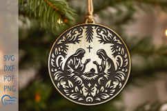 Nativity Scene SVG. Cristmas Ornament Laser Cut. Product Image 1