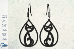 Halloween Cat Earrings Laser Cut. Cat Earrings Laser Cut. Product Image 1