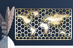 World Map SVG. Home Decor Lazer Cut. World Map Wall Art. Product Image 1