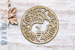 Easter Coffee Coaster Laser Cut. Round Coaster SVG. Product Image 1