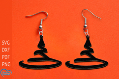 Earrings Laser Cut. Earrings SVG. Halloween Witch Hat SVG. Product Image 1