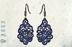 Flower Earrings Laser Cut. Boho Earrings. Product Image 1