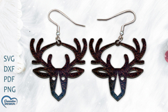 Christmas Earrings Laser Cut. Christmas Deer Laser Cut. Product Image 1