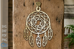 Dream Catcher Laser Cut. PiscesZodiac Sign. Product Image 1