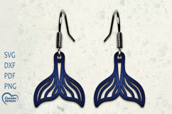 Whale tail Earrings Laser Cut. Tail Silhouette Laser Cu Product Image 1