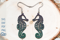Seahorse Earrings Laser Cut. Sea Earrings. Boho Style. Product Image 1