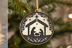 Nativity Scene SVG. Cristmas Ornament Laser Cut. Product Image 1