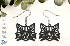 Cat Earrings Laser Cut. Laser Cut earrings SVG. Product Image 1