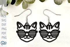 Cat Earrings Laser Cut. Laser Cut earrings SVG. Product Image 1