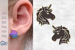 Unicorn Earrings Laser Cut. Boho Earrings Engraved. Product Image 1
