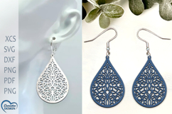 Flower Earrings Laser Cut. Laser Cut earrings SVG. Product Image 1