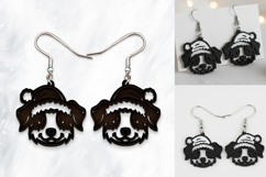 Christmas Earrings Laser Cut. Christmas dog . Product Image 1