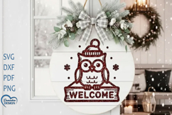 Christmas door hanger Laser Cut. Welcome Door Sign SVG. Product Image 1