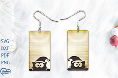 Christmas Earrings Laser Cut. Christmas Cat Laser Cut. Product Image 1