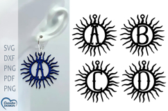Celestial Earrings Laser Cut. Boho Earrings with Letters. Product Image 1