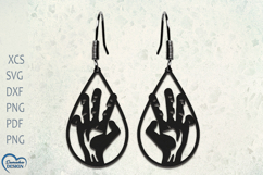 Halloween Earrings Laser Cut. Halloween Zombie hand SVG. Product Image 1