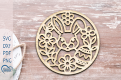 Easter Coffee Coaster Laser Cut. Round Coaster SVG. Product Image 1