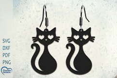 Halloween Cat Earrings Laser Cut. Cute Cat Earrings. Product Image 1