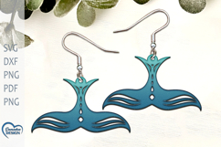 Whale tail Earrings Laser Cut. Octopus Silhouette Laser Cu Product Image 1